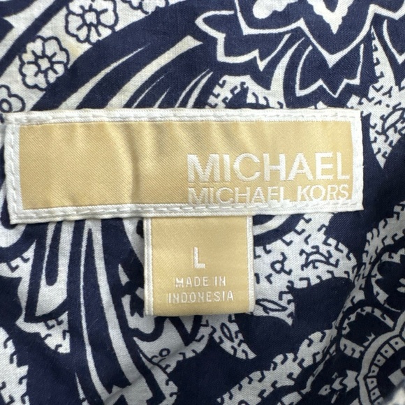 Michael Kors Blue and White Casual Button Down Shirt - Picture 3 of 4
